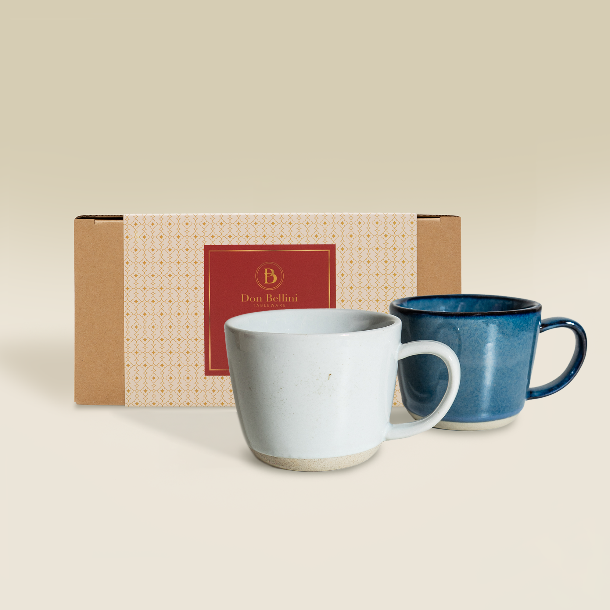 Craftstone Half-Glazed Twin Coffee Mug Set