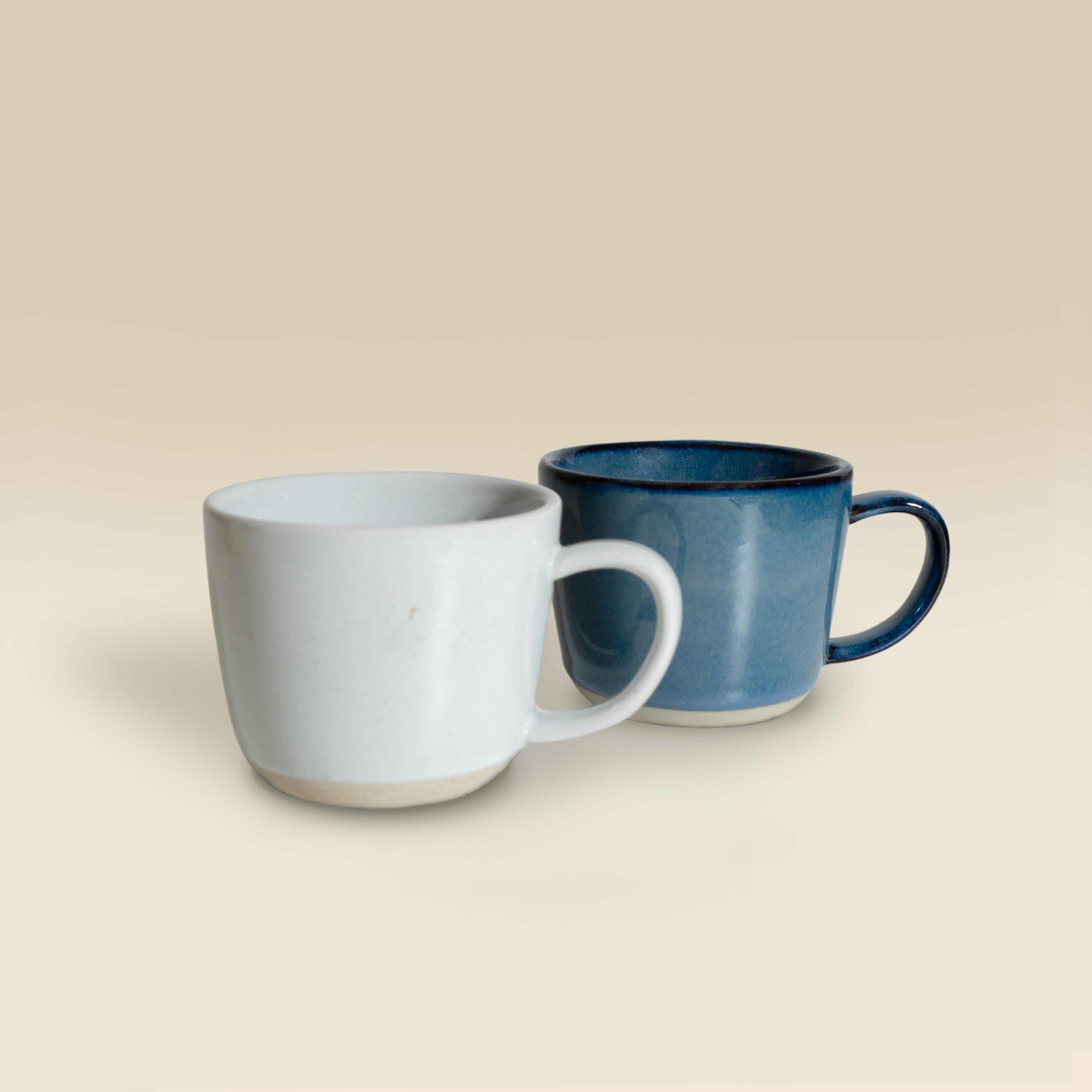 Craftstone Half-Glazed Twin Coffee Mug Set